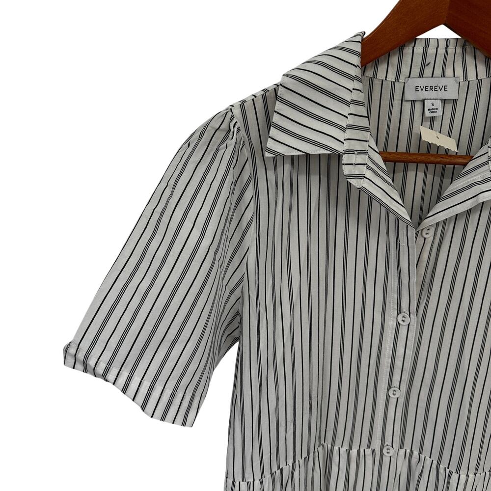 Evereve Ella Striped Poplin Midi Button Down Shirt Dress // S - Picture 5 of 12